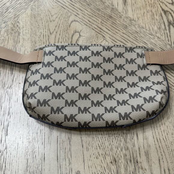Michael Kors White Tan Monogrammed Fanny Pack Belt Bag - Picture 6 of 9